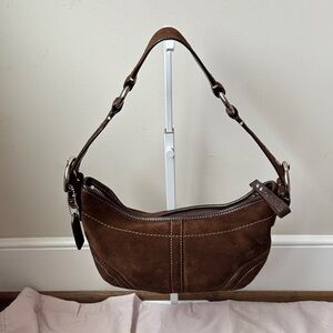 Coach Brown Suede Shoulder Bag